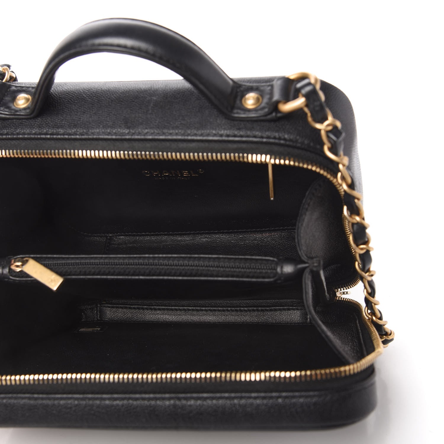 Chanel Caviar Quilted Medium CC Filigree Vanity Case Black 5 of 10
