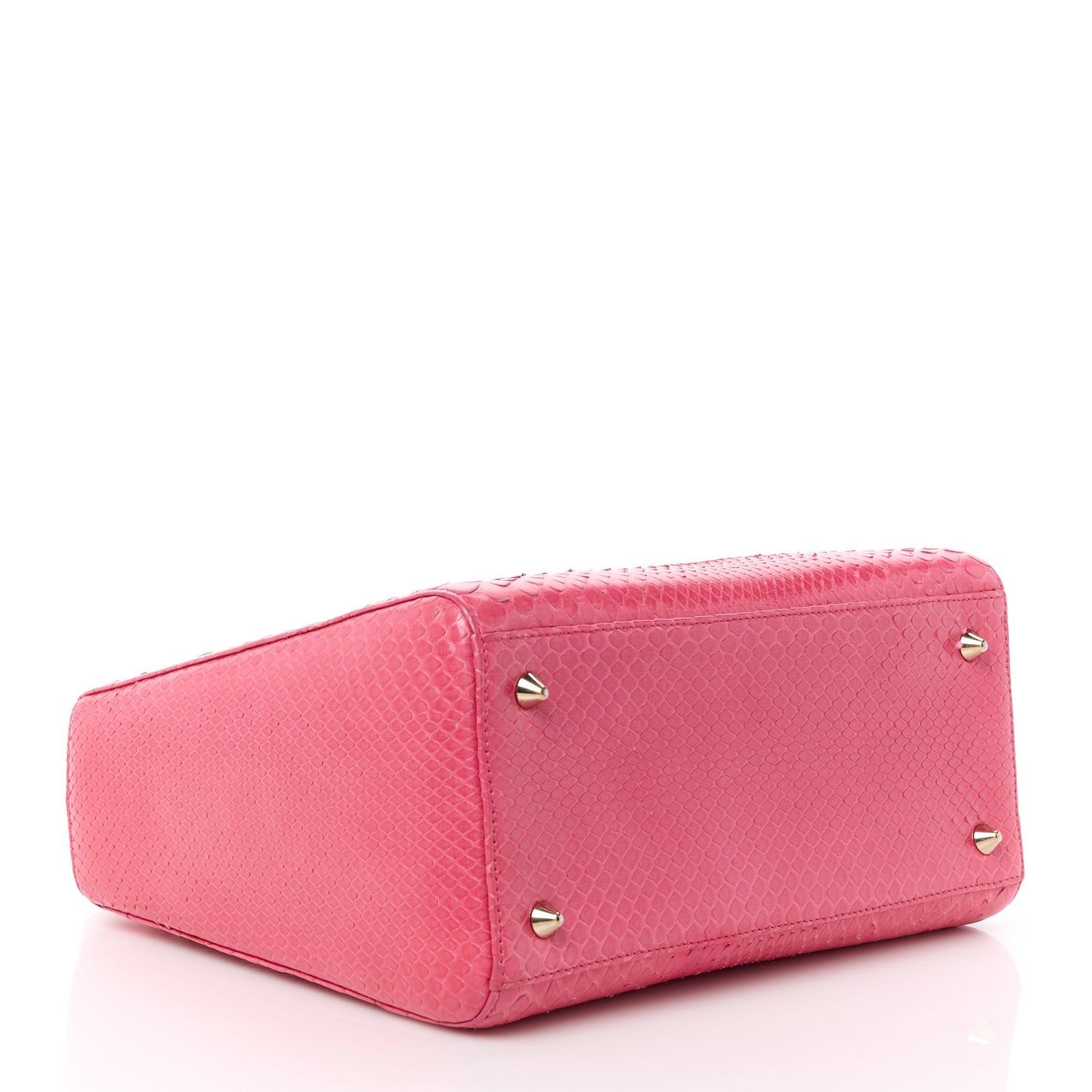 Snakeskin Medium Lady Dior Pink