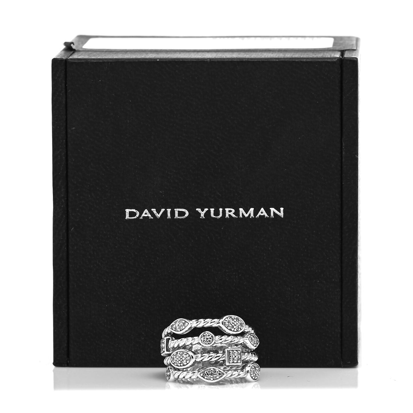 Sterling Silver Diamond Confetti 4 Row Ring 52 6