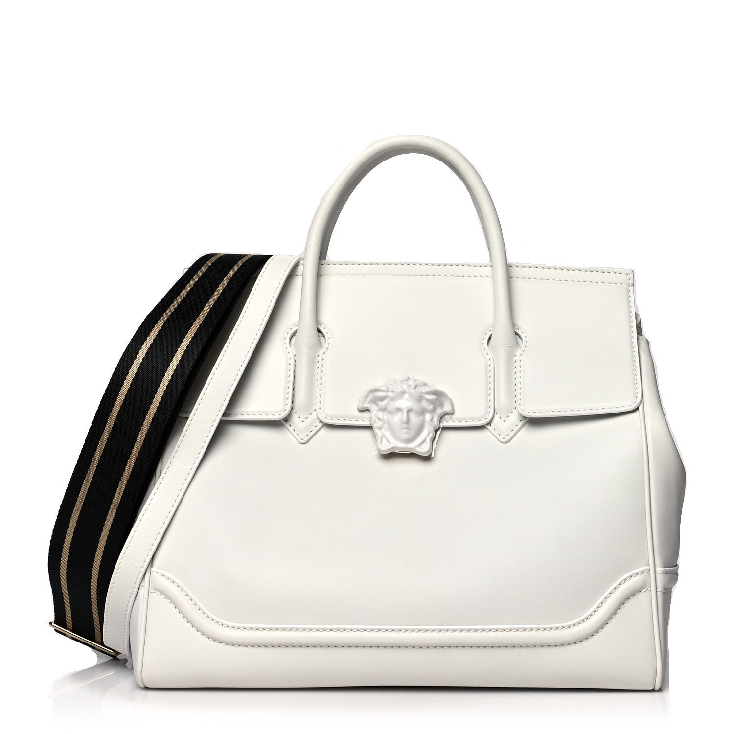 Versace Calfskin Large Palazzo Empire Bag White 1 of 8