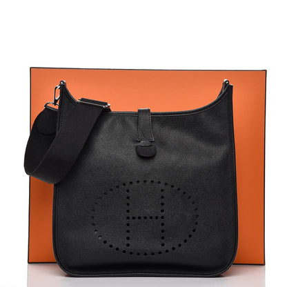 Hermes Soft Epsom Evelyne III GM Black 9 of 10