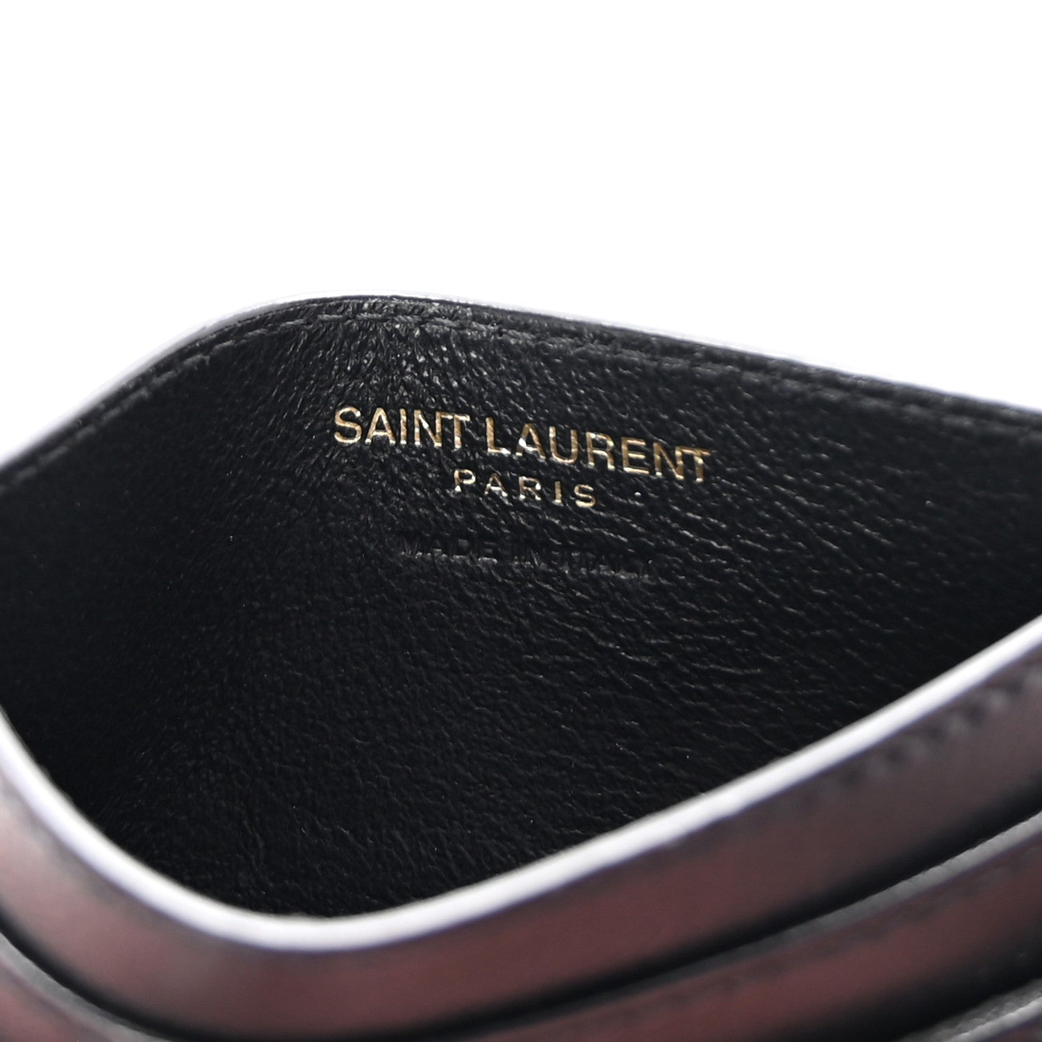 Saint Laurent Lambskin Matelasse Chevron Monogram Credit Card Case Black 6 of 8