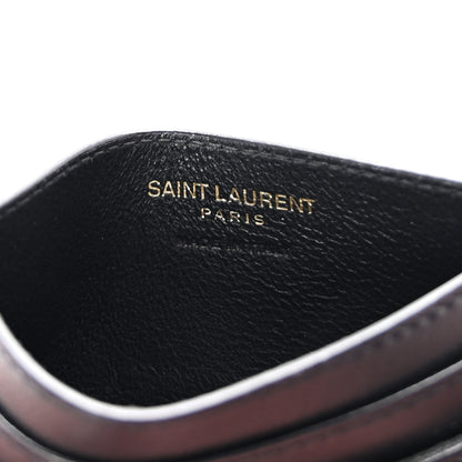 Saint Laurent Lambskin Matelasse Chevron Monogram Credit Card Case Black 6 of 8