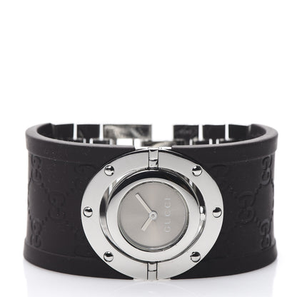 Gucci Stainless Steel Rubber 33mm Twirl Quartz Watch Brown 2 of 11