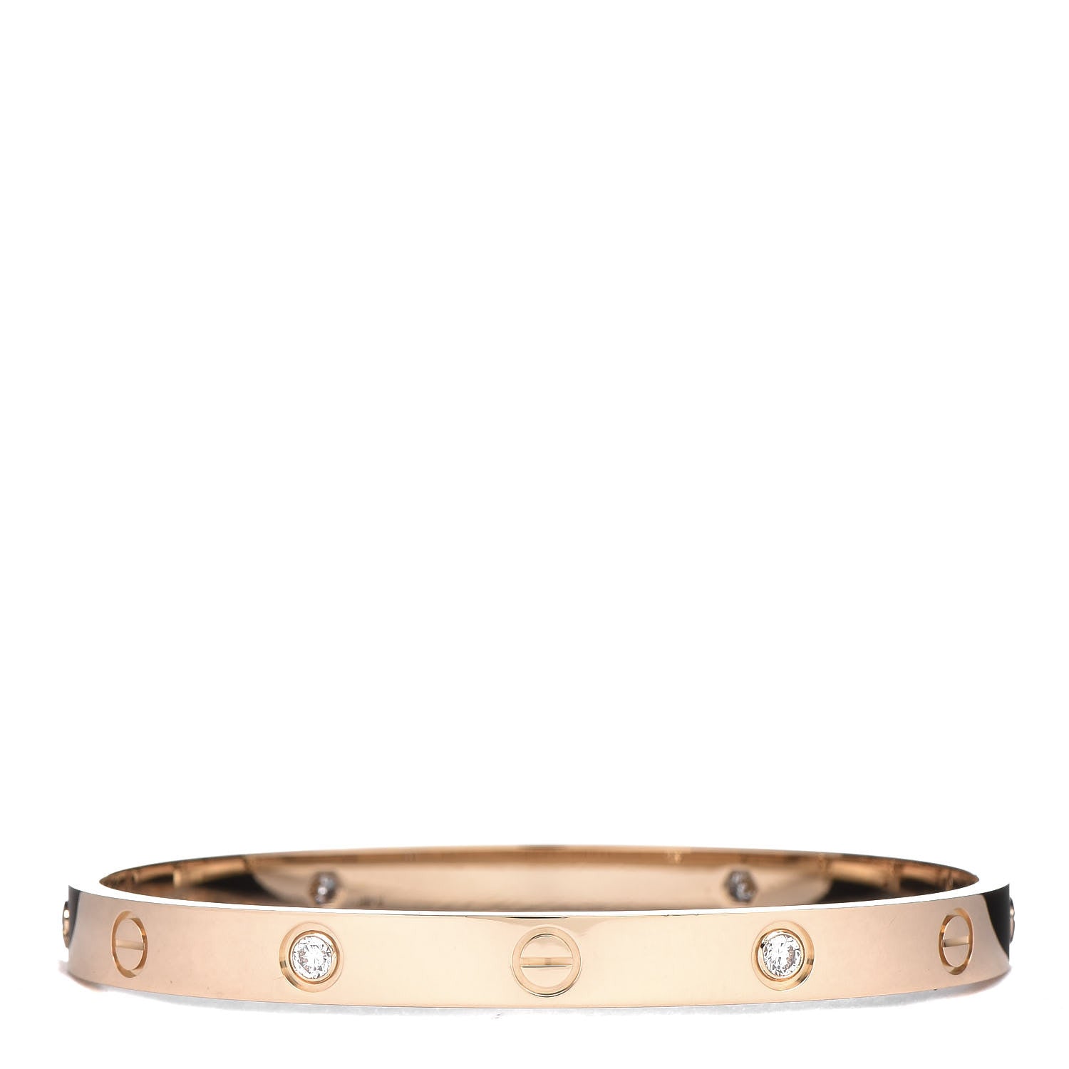 Cartier 18K Yellow Gold 4 Diamond LOVE Bracelet 18 3 of 7