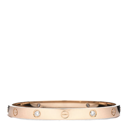 Cartier 18K Yellow Gold 4 Diamond LOVE Bracelet 18 3 of 7