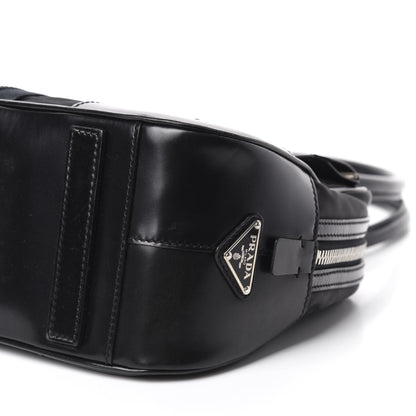 Prada Tessuto Nylon Box Calf Bowling Bag Black 7 of 11