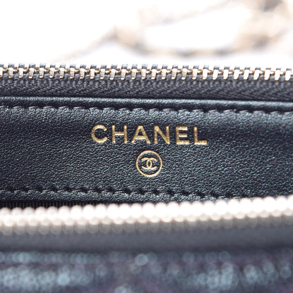 Chanel Iridescent Caviar Quilted Clutch With Chain Black 7 of 12