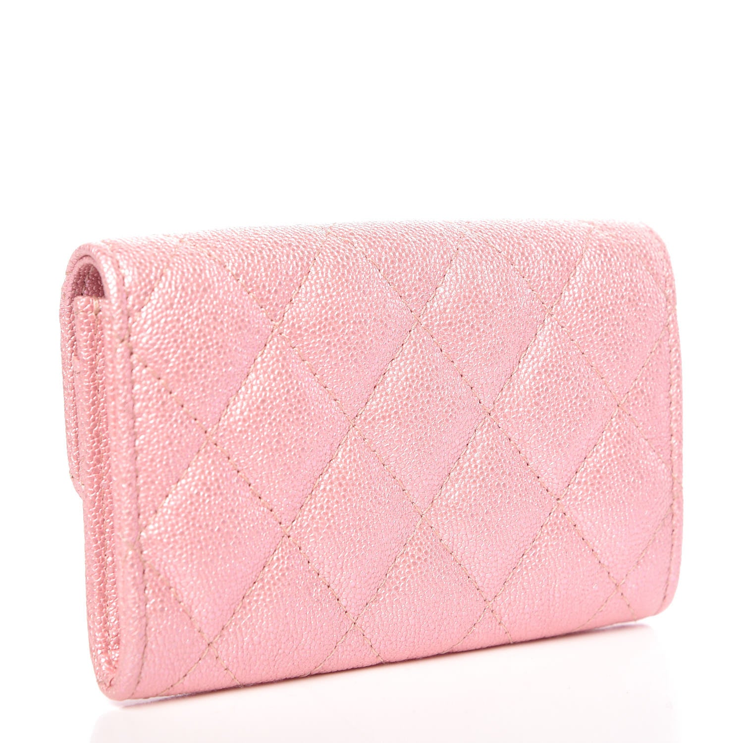 Chanel Iridescent Caviar Quilted Flap Card Holder Rose Pink 3 of 9
