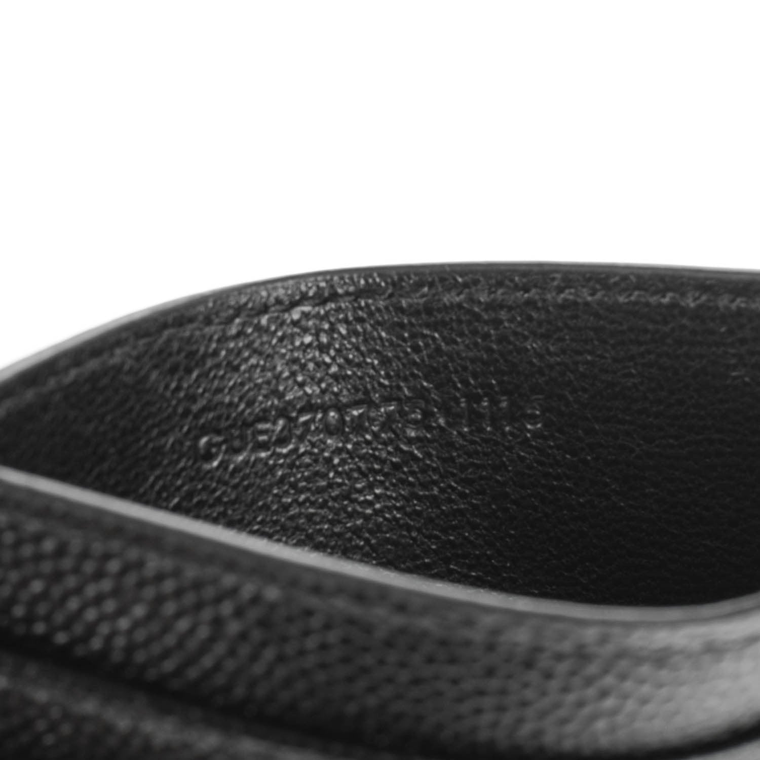 Saint Laurent Grain De Poudre Matelasse Chevron Monogram Credit Card Case Black 7 of 7