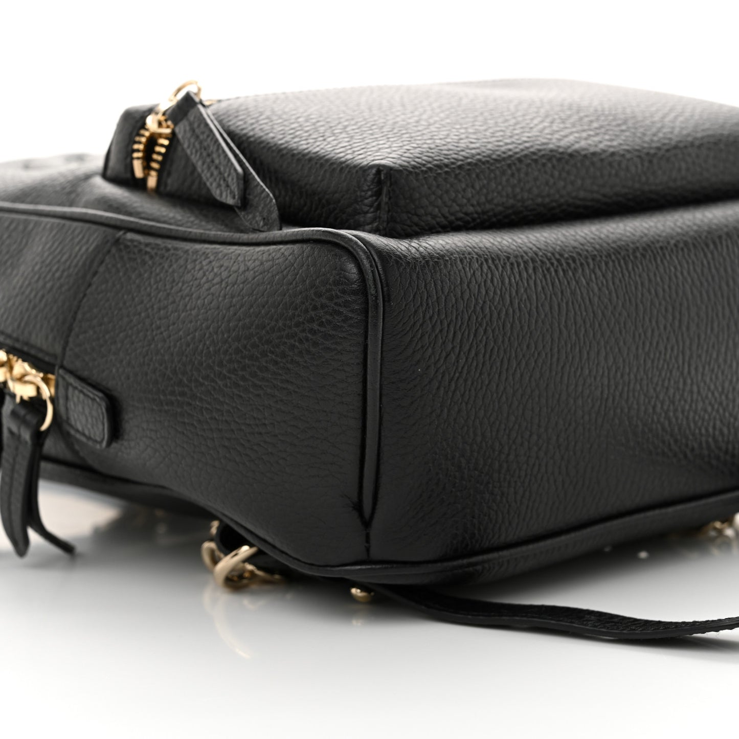 Pebbled Calfskin Soho Chain Backpack Black