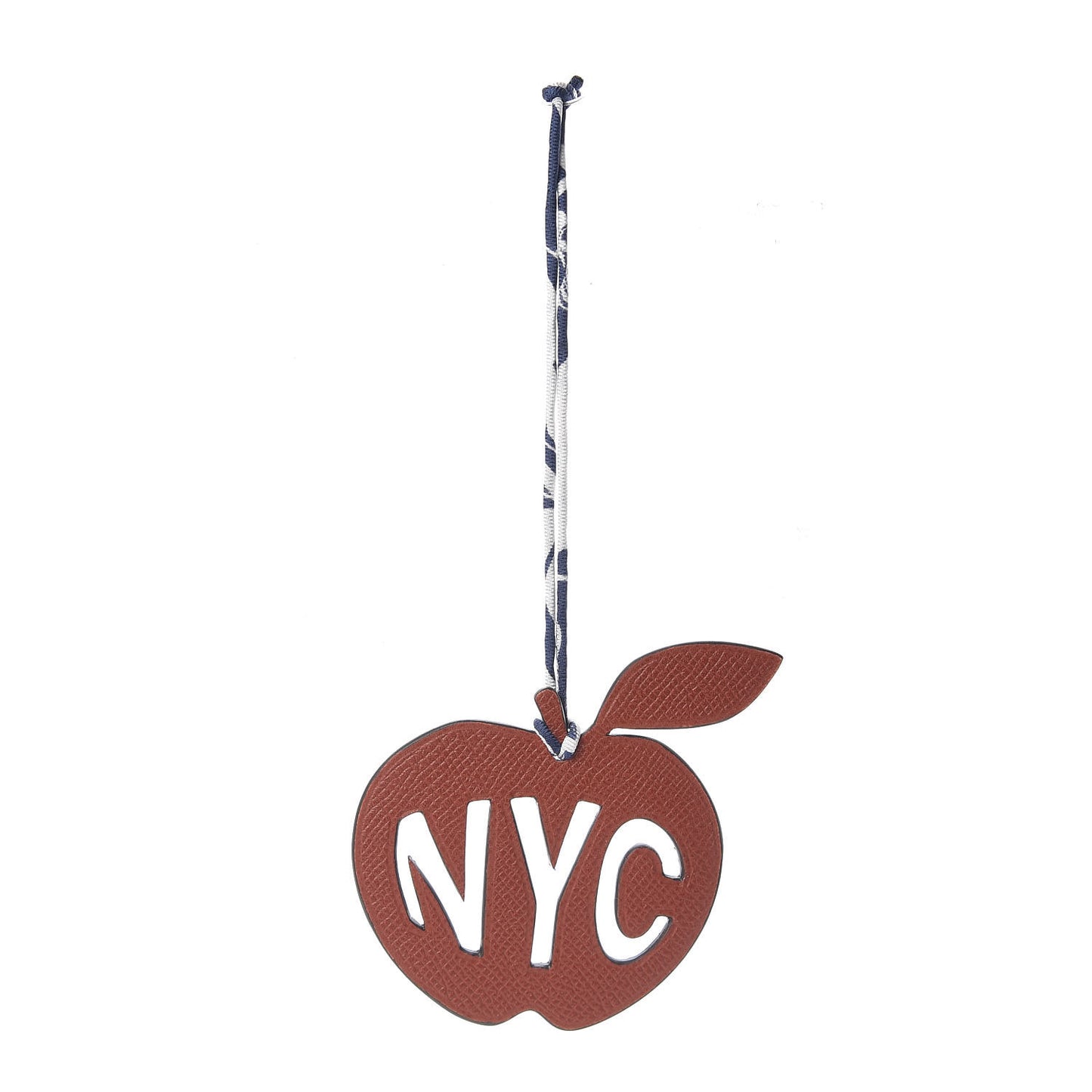 Epsom Togo Apple NYC Bag Charm Brique Bleu Electrique