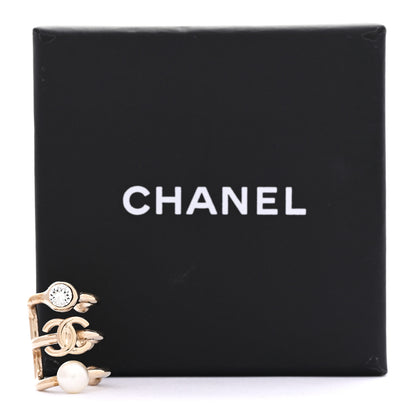 Chanel Pearl Crystal CC Single Ear Cuff Gold 4 of 4
