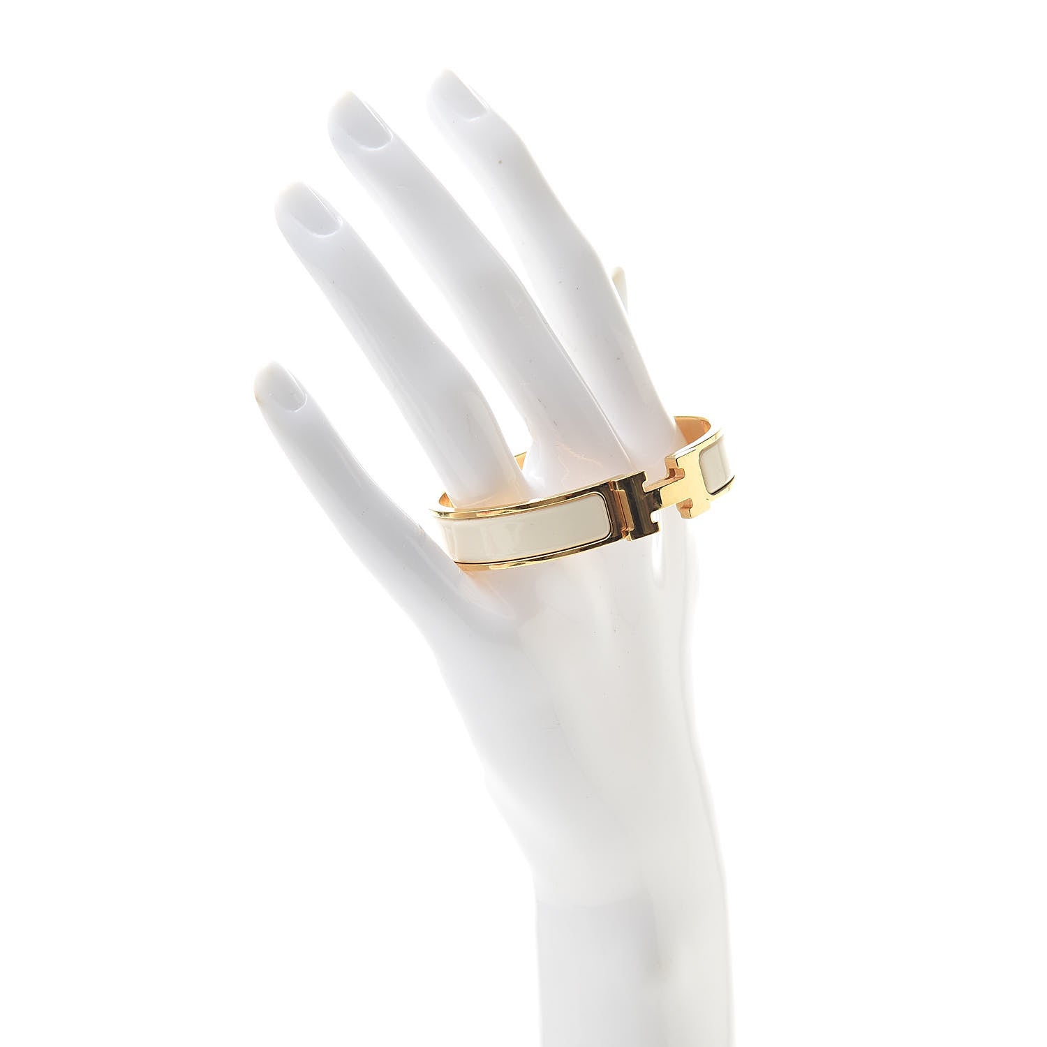 Hermes Enamel Narrow Clic Clac H Bracelet PM Craie 2 of 6