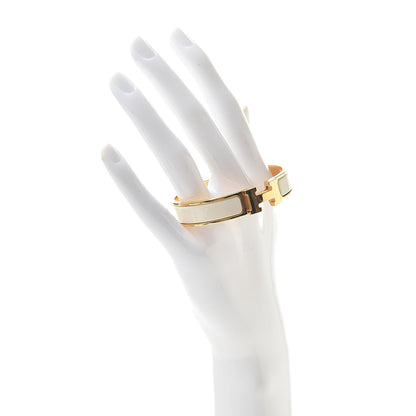Hermes Enamel Narrow Clic Clac H Bracelet PM Craie 2 of 6