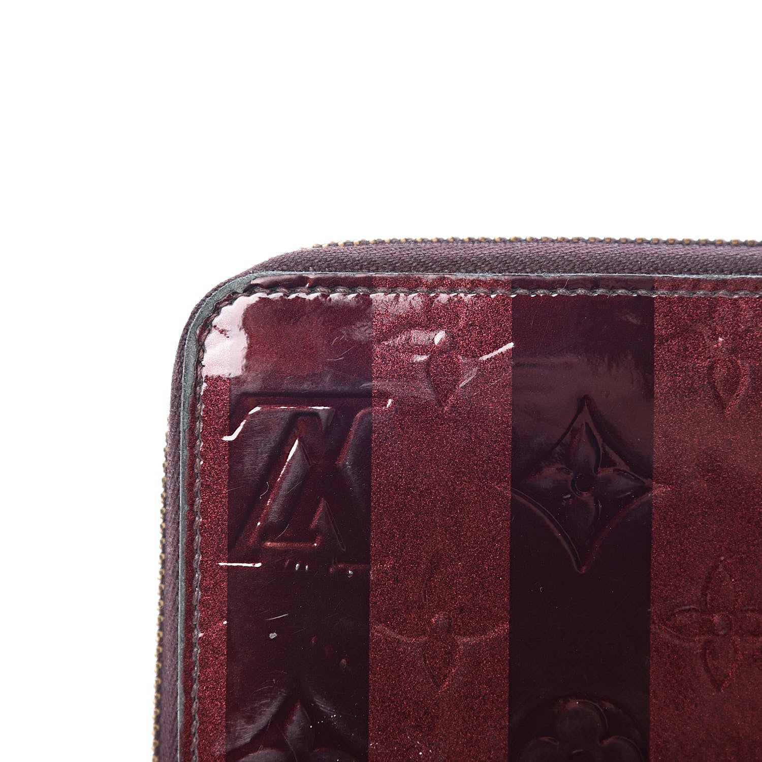 Louis Vuitton Vernis Rayures Zippy Wallet Amarante 9 of 13