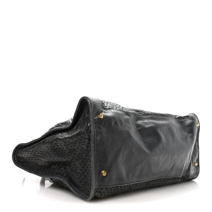 Balenciaga Agneau Laser Cut Cross Classic Gold Hardware Work Grey 4 of 11