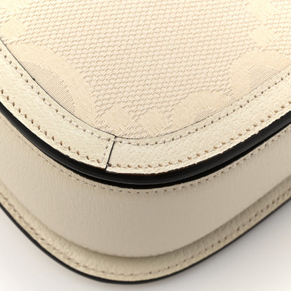Gucci Monogram Jumbo GG Textured Dollar Calfskin Web Small Bamboo 1947 Top Handle Bag Off White 14 of 15