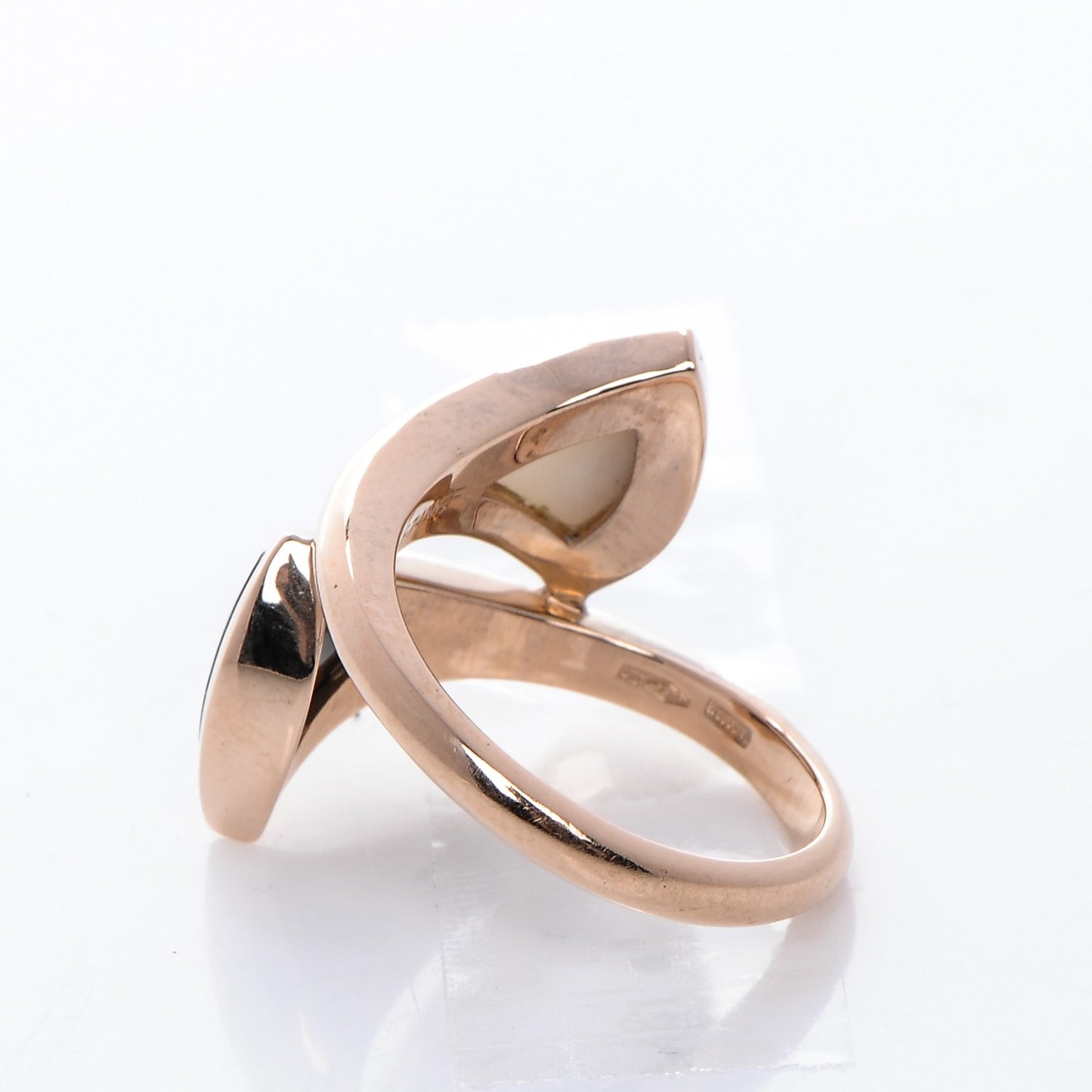 18K Rose Gold Black Onyx Mother of Pearl Divas' Dream Ring 50 5.5
