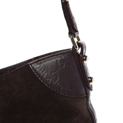 Gucci Guccissima Suede Hasler Hobo Dark Brown 11 of 16