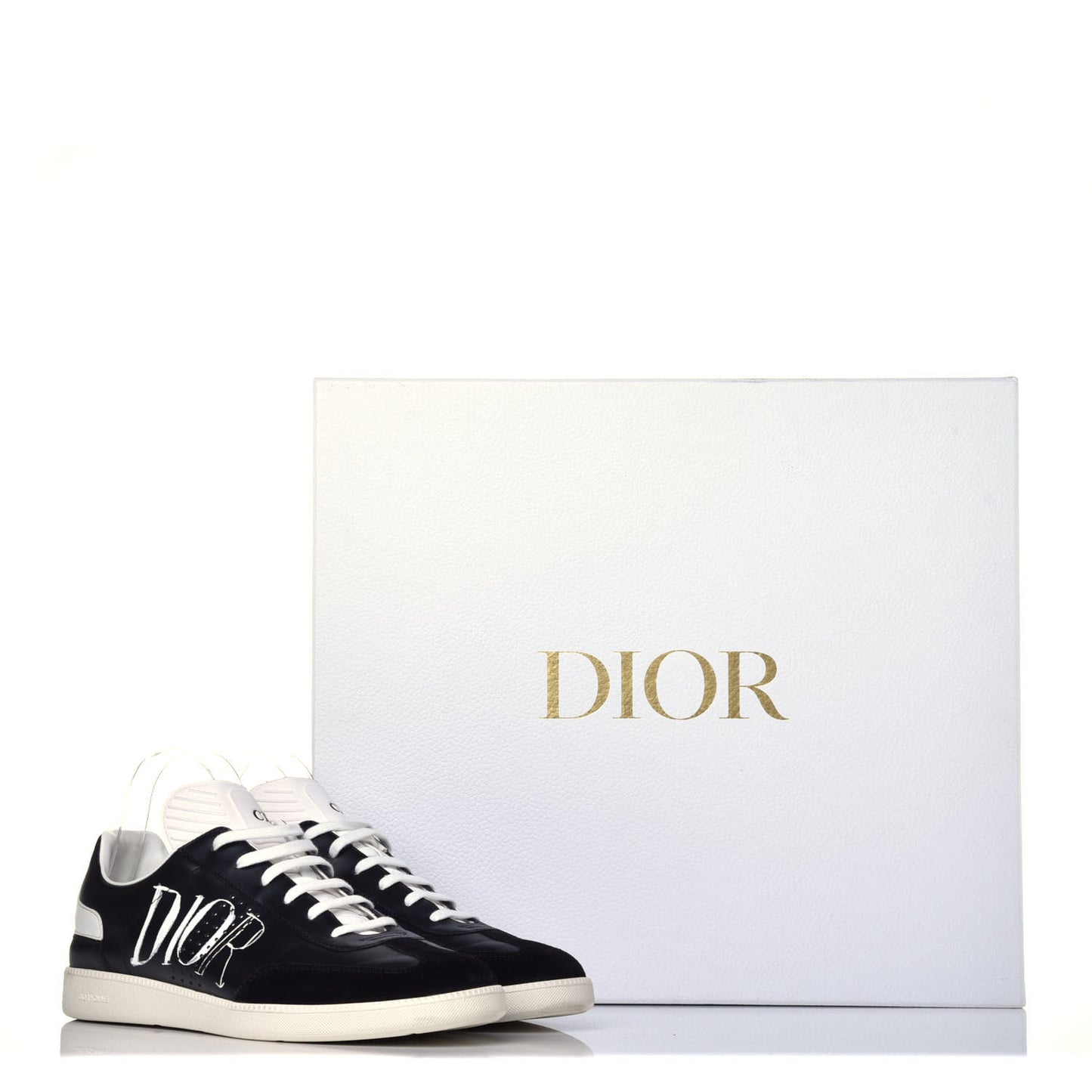 Homme Smooth Calfskin Suede Logo BO1 Sneakers 43 Black