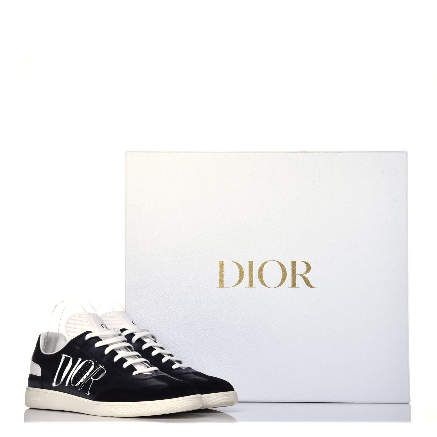 Christian Dior Homme Smooth Calfskin Suede Logo BO1 Sneakers 43 Black 10 of 10