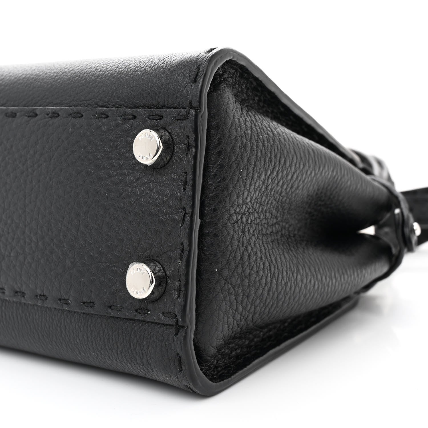Fendi Cuoio Romano Selleria Bi-Color Mini Peekaboo Iconic Satchel Black Mou 10 of 13