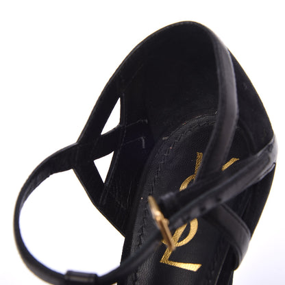 Saint Laurent Calfskin Suede Platform Sandals 38.5 Black 11 of 21