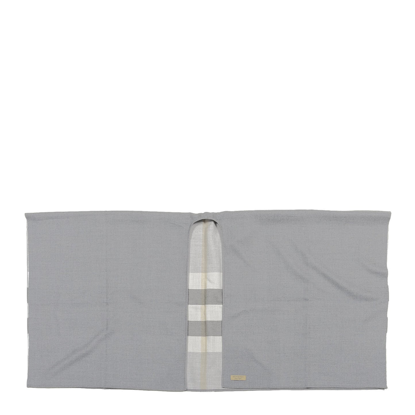 Wool Solid to Check Charlotte Cape Scarf Light Grey