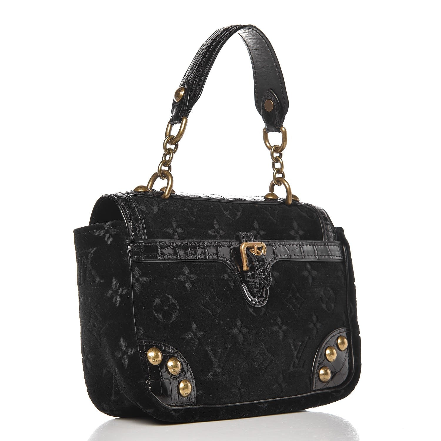 Louis Vuitton Monogram Velours Alligator Irvine Black 3 of 6