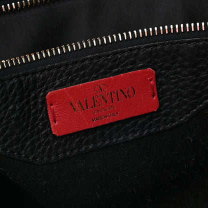 Valentino Garavani Grained Calfskin Rockstud Shoulder Tote Black 6 of 11