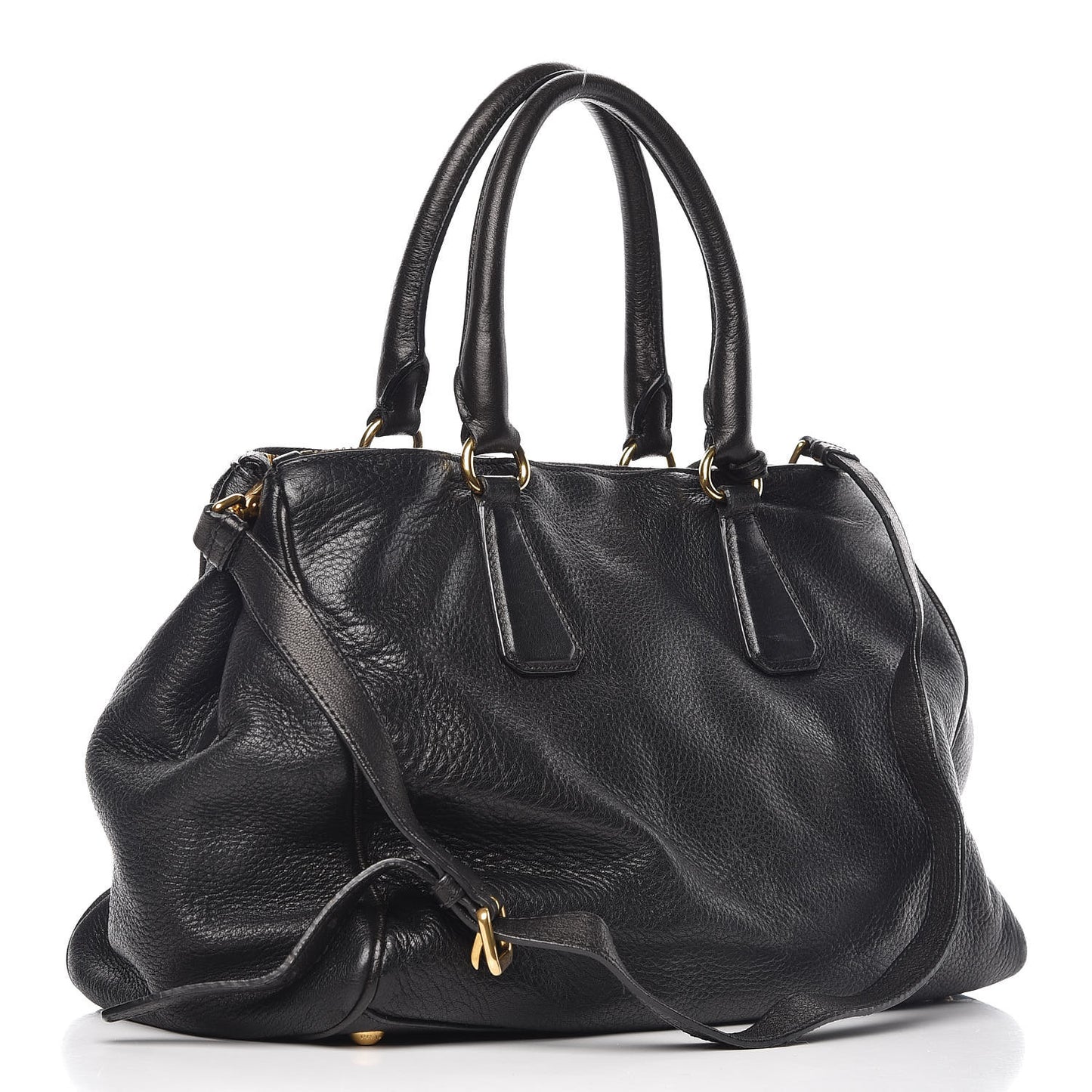 Cervo Deerskin Shopping Tote Black