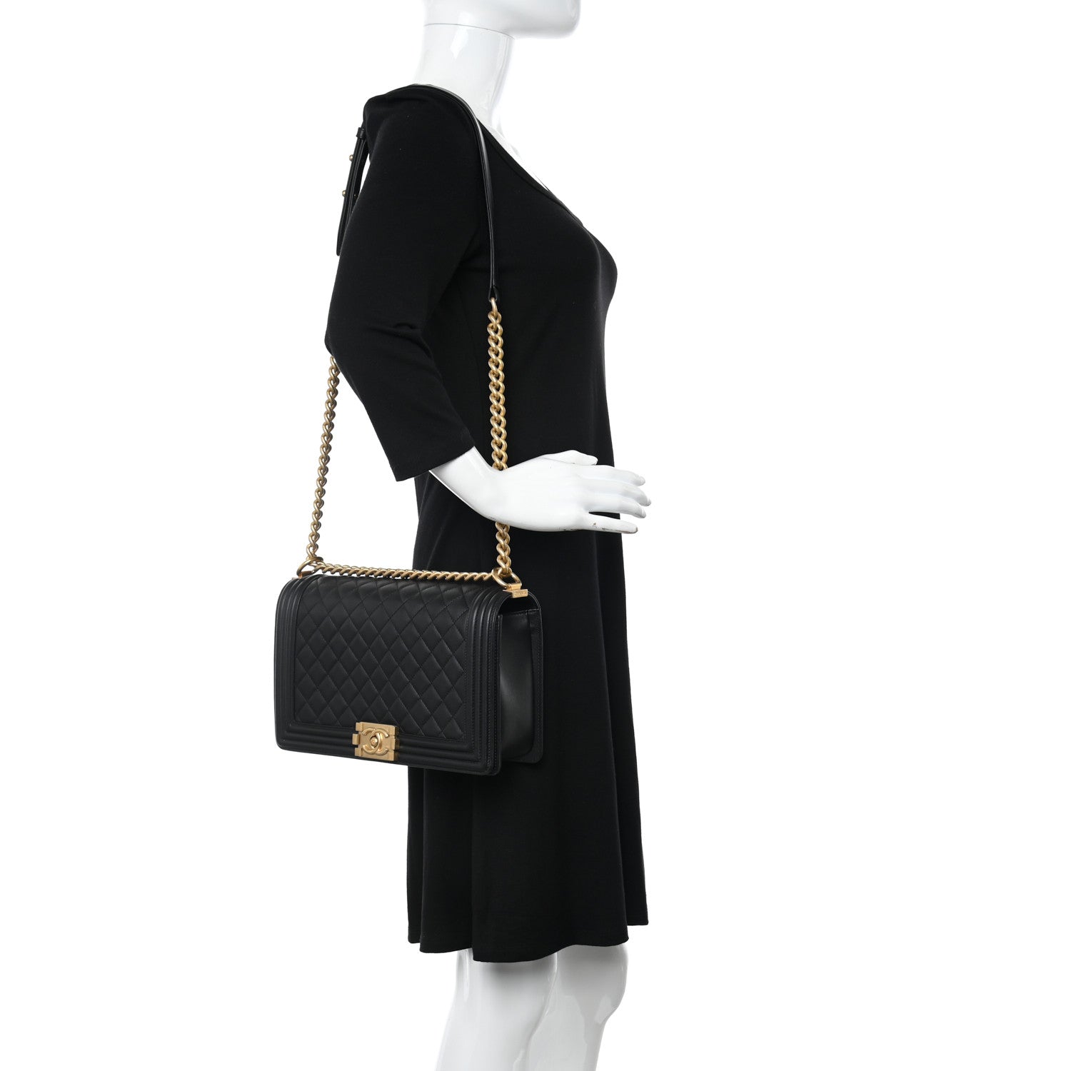 Chanel Lambskin Quilted New Medium Boy Flap Black 2 of 10