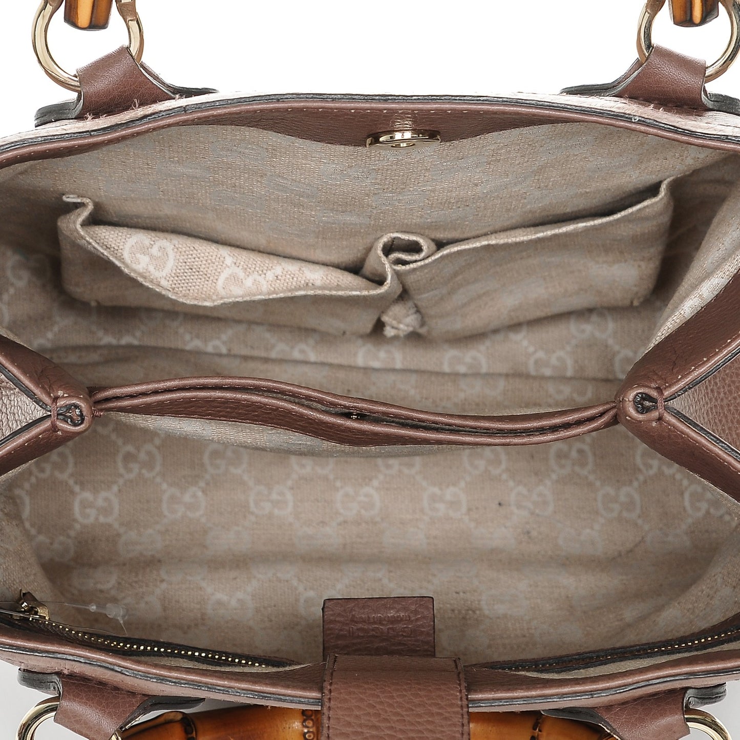 Pebbled Calfskin Small Diana Bamboo Top Handle Tote Pink Tan