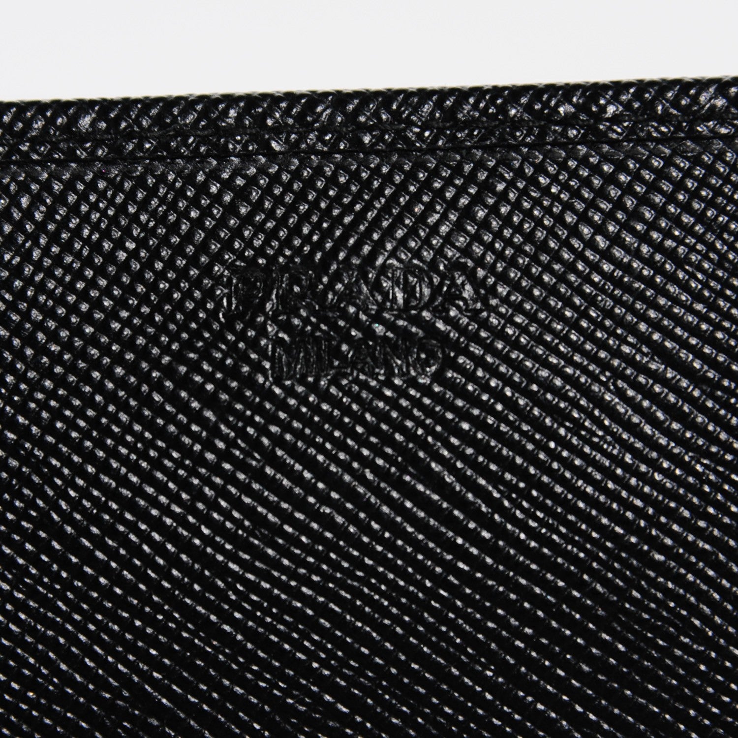 Prada Saffiano Metal Oro Chain Wallet Nero Black 7 of 9