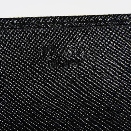 Prada Saffiano Metal Oro Chain Wallet Nero Black 7 of 9