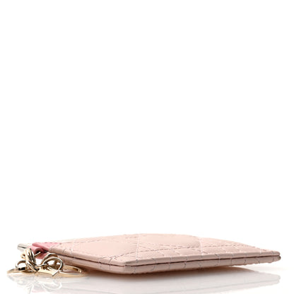 Christian Dior Lambskin Cannage Lady Dior Three-Tone Five-Slots Card Holder Powder Pink Melocoton Pink Latte 4 of 11