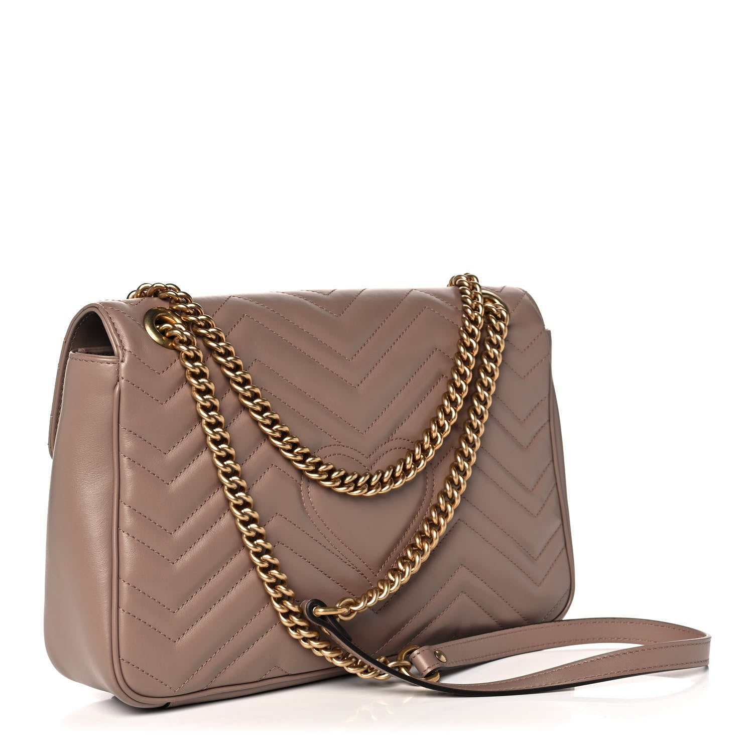 Gucci Calfskin Matelasse Medium GG Marmont Shoulder Bag Porcelain Rose 3 of 11