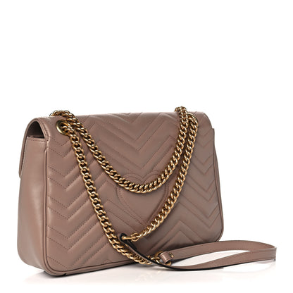 Gucci Calfskin Matelasse Medium GG Marmont Shoulder Bag Porcelain Rose 3 of 11