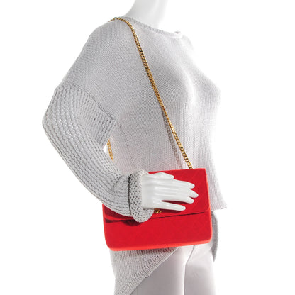 Chanel Jersey Quilted Small Single Flap Red 2 of 9
