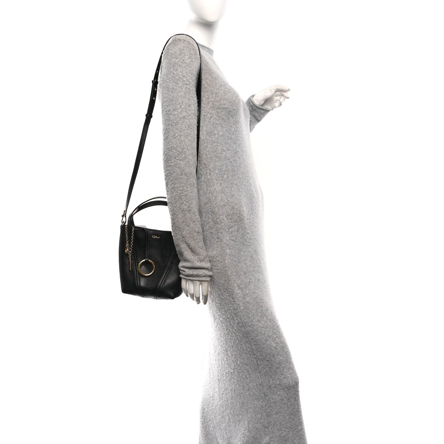 Chloe Grained Calfskin Small Spin Tote Black 2 of 10