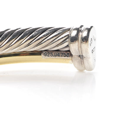 David Yurman Sterling Silver 18K Yellow Gold 5mm Crossover Cuff Bracelet 5 of 5