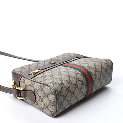 Gucci GG Supreme Monogram Web Small Ophidia Shoulder Bag Brown 3 of 9