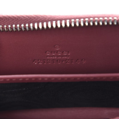 Gucci GG Supreme Monogram Blooms Zip Around Card Case Wallet Beige Multicolor Dry Rose 6 of 7