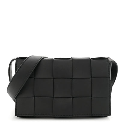 Bottega Veneta Lambskin Maxi Intreccio Small Cassette Crossbody Bag Black 1 of 11