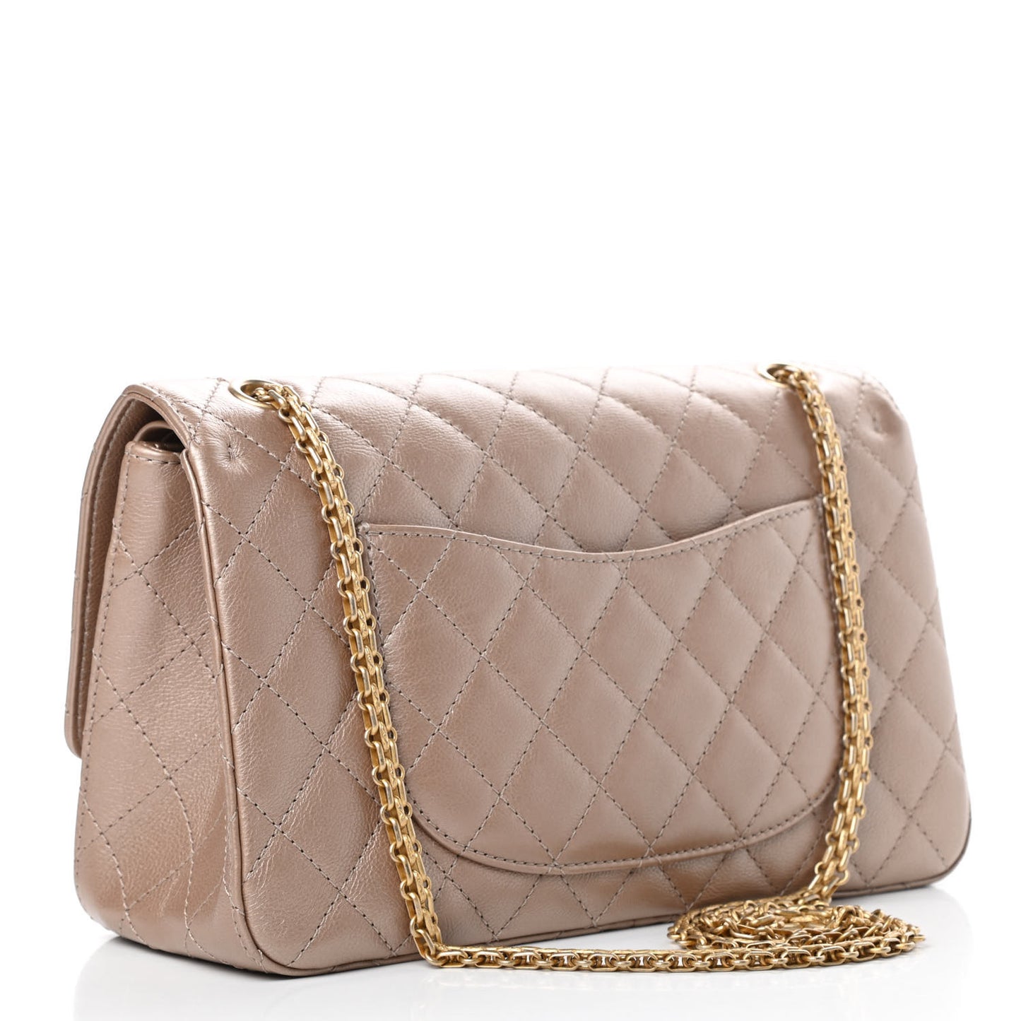 Metallic Calfskin Quilted 2.55 Reissue 226 Flap Dark Gold