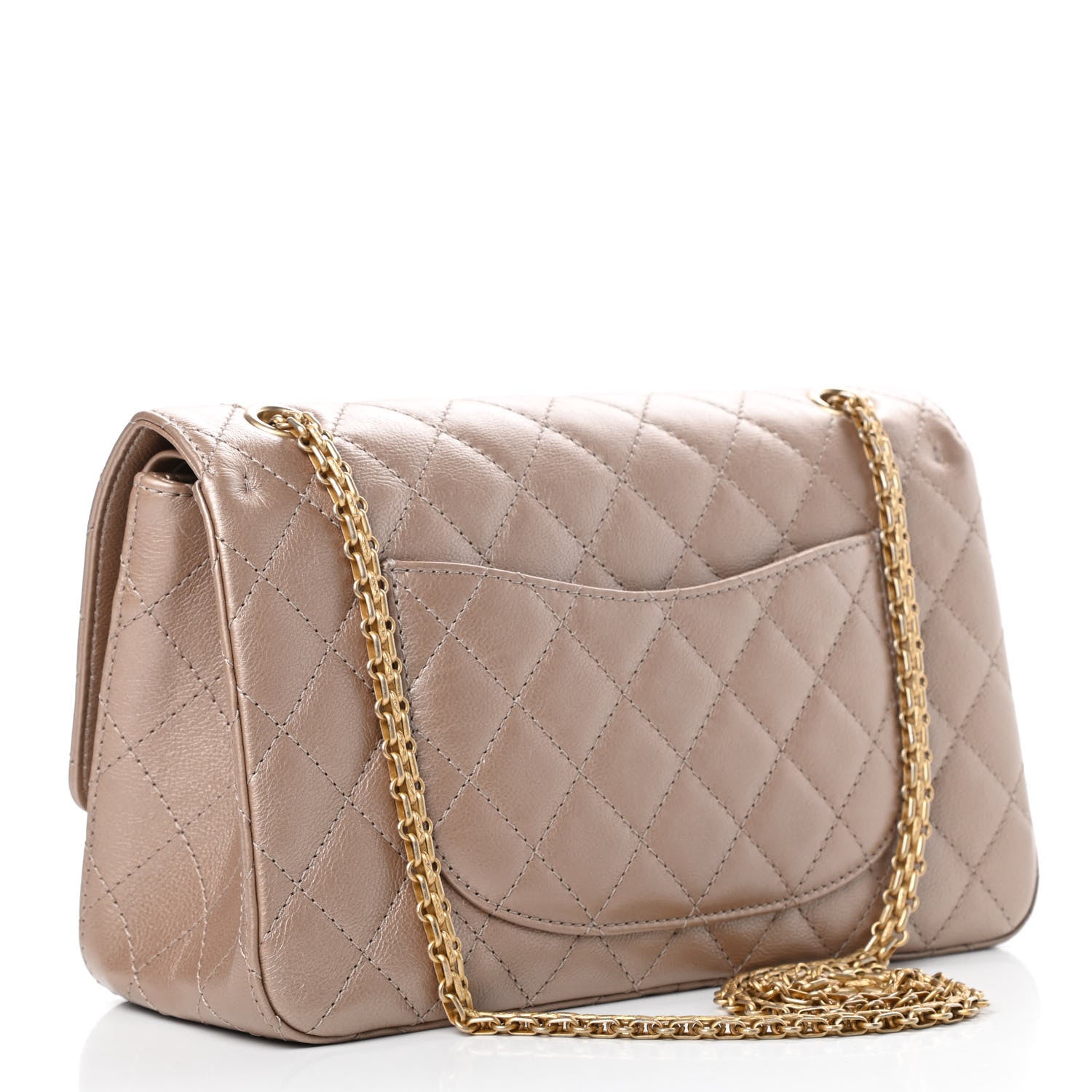 Chanel Metallic Calfskin Quilted 2.55 Reissue 226 Flap Dark Gold 3 of 17