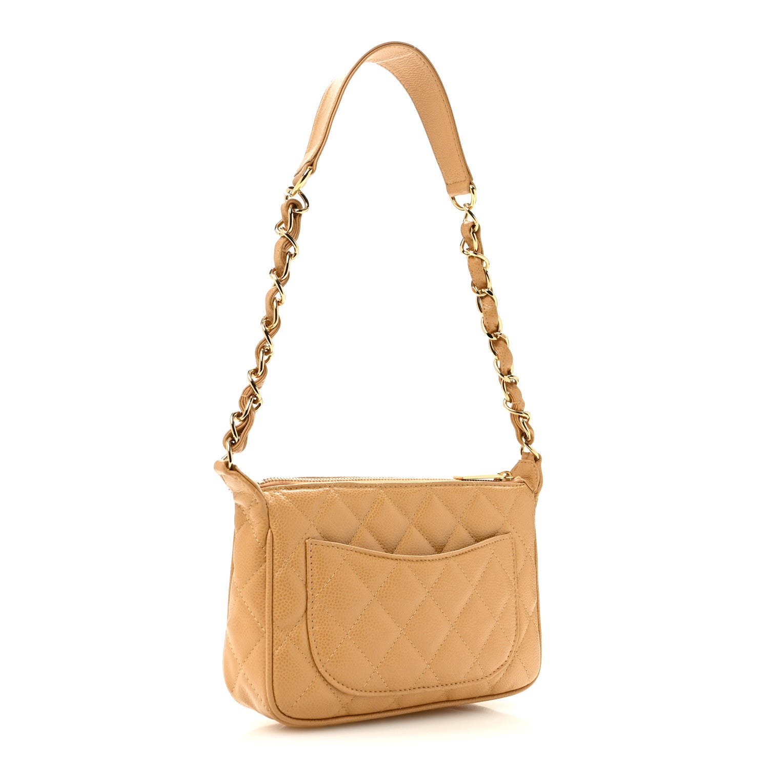 Chanel Caviar Quilted Timeless CC Shoulder Bag Beige 3 of 13