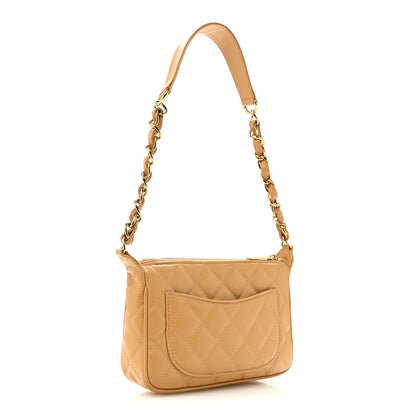 Chanel Caviar Quilted Timeless CC Shoulder Bag Beige 3 of 13