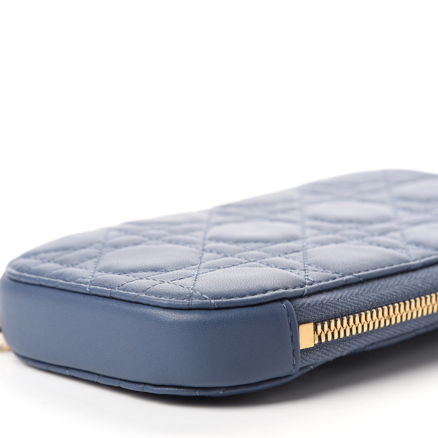 Christian Dior Lambskin Cannage Lady Dior Phone Holder Denim Blue 8 of 12